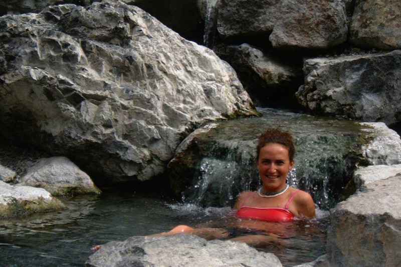 Visit the natural hot springs for an afternoon relaxing in the remote wilderness